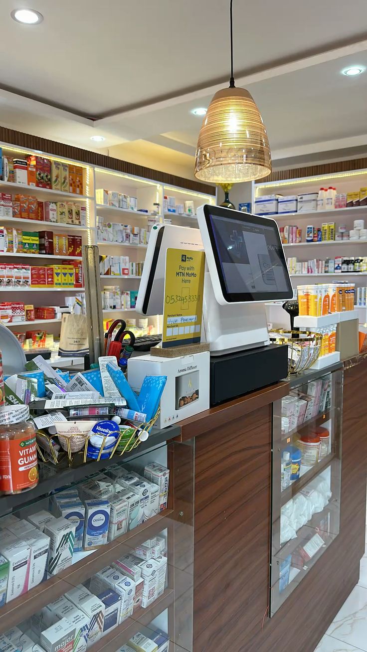 Pharmacy checkout counter set up for fast billing